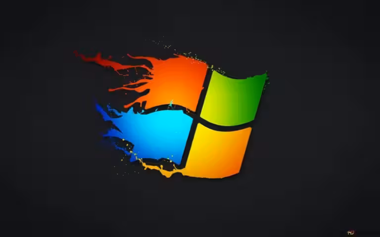 Un logo coloré de fenêtres sur fond noir présentant le design Protowall.