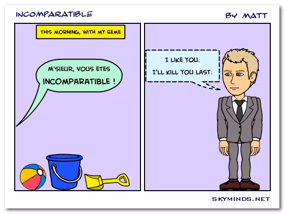 Dialogues with Mister B. : "incomparatible" photo