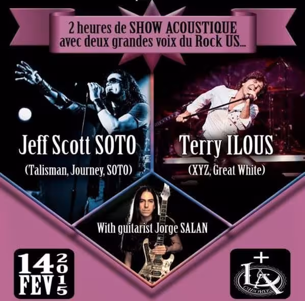 Concert de LA Chords, Terry Ilous, Jorge Salán et Jeff Scott Soto au Ferrailleur de Nantes photo 2