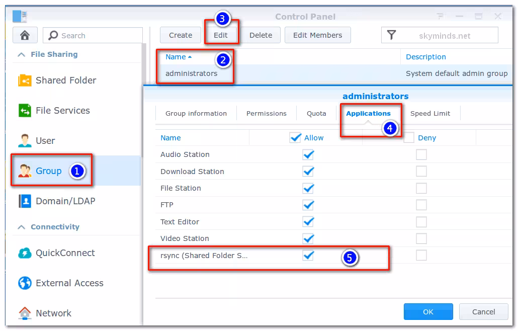 NAS Synology : retrouver l'accès SSH et rsync après la mise à jour du DSM photo 1