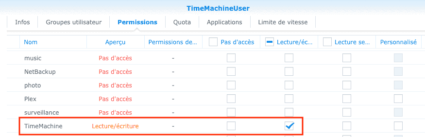 Utiliser un NAS Synology comme disque Time Machine sous MacOS photo 5