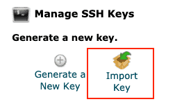 cpanel ssh import