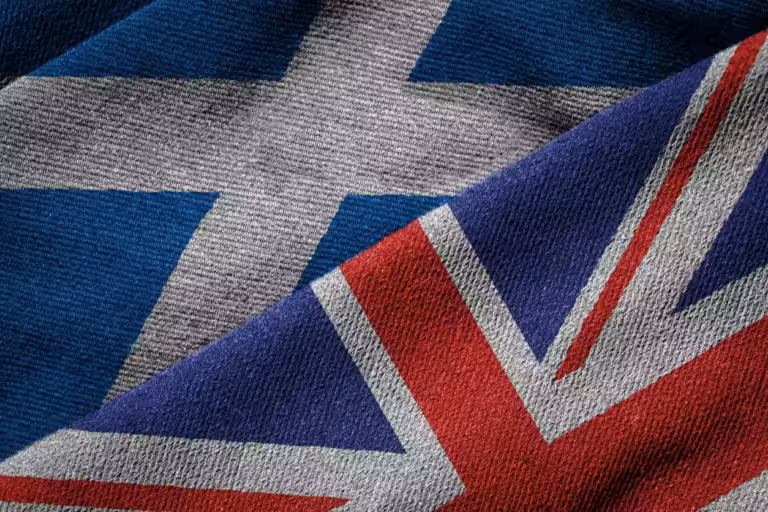 Scottish flag and the Union Jack