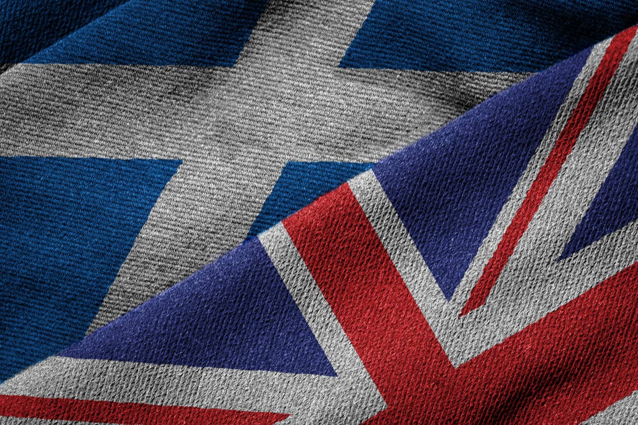 Scottish flag and the Union Jack