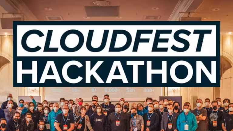 Group photo of all devs at Cloudfest Hackathon 2022