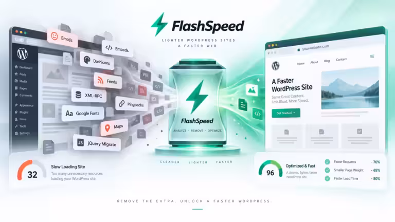 FlashSpeed supprime les ressources WordPress inutiles pour alléger et accélérer le site