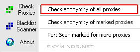 Check anonymity of all proxies