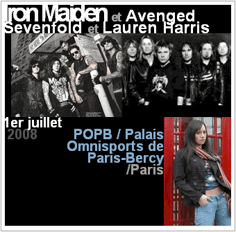 Concert d'Iron Maiden, Avenged Sevenfold et Lauren Harris à Paris Bercy photo