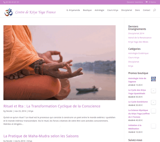 Mise à jour du site du Centre de Kriya Yoga France : v4.0 photo