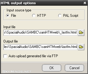 SAM HTML output for Last.fm plugin